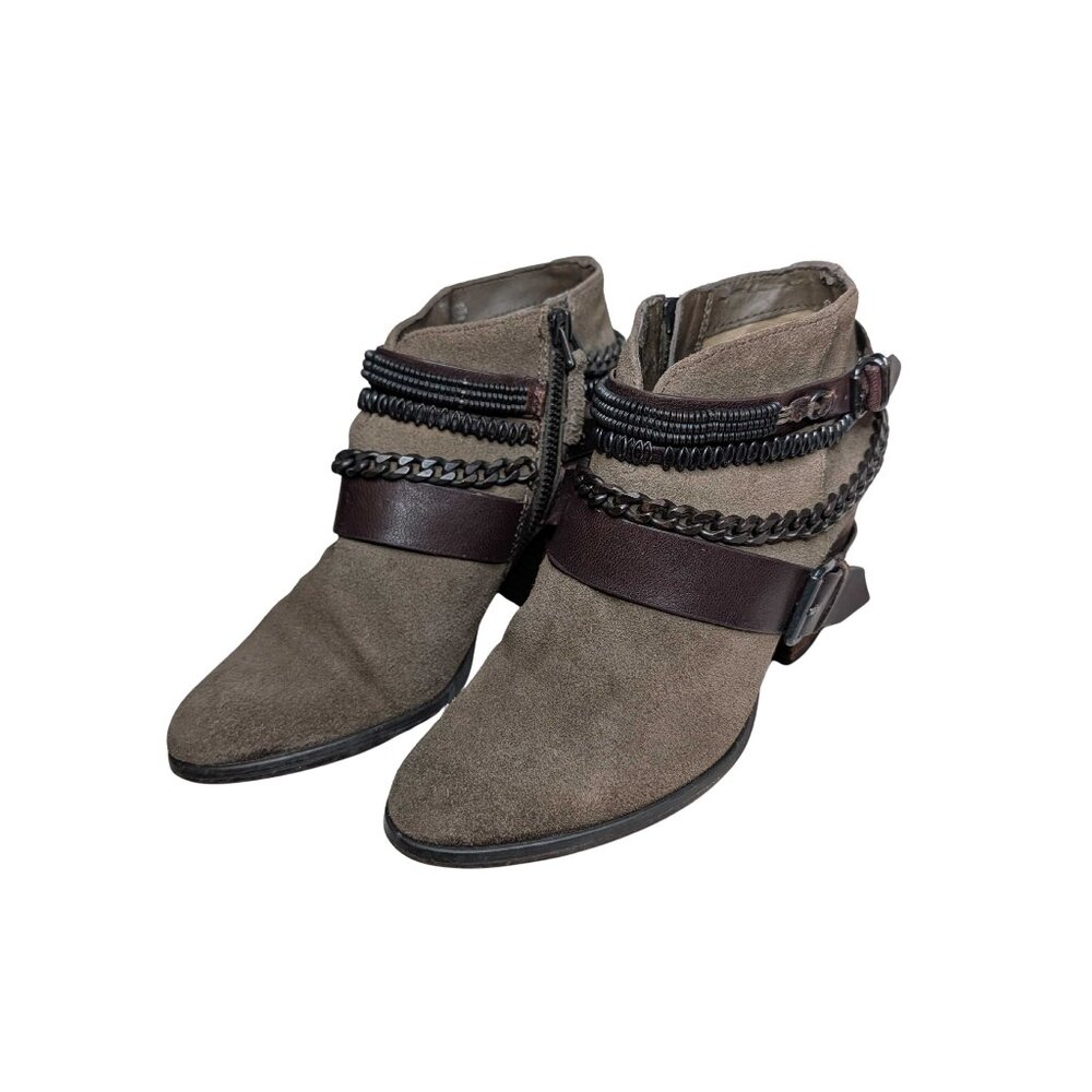Trouve Leather Booties W/Chains l Size 7 l